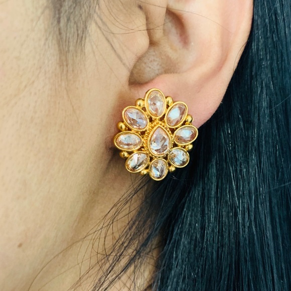 polki stone studs - Picture 2 of 2